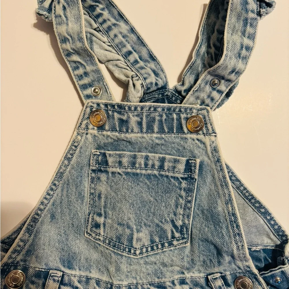Girls Light Blue Denim Overalls - Picture 3 of 3